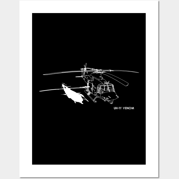 UH-1Y Venom Helicopter Wall Art by Arassa Army